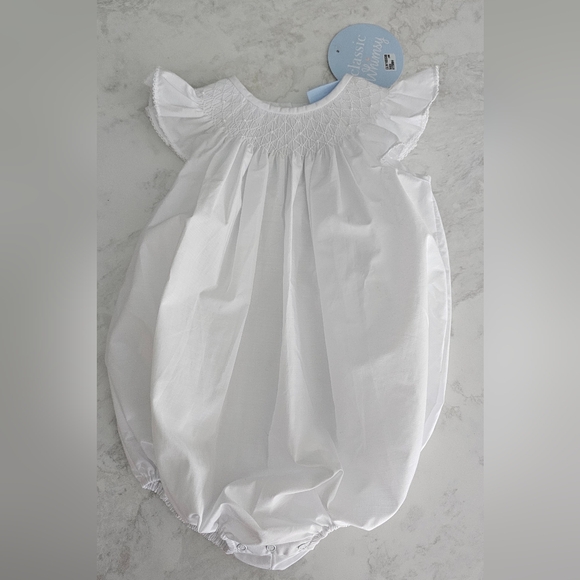 Charming White Smocked Baby Dress - Picture 1 of 1